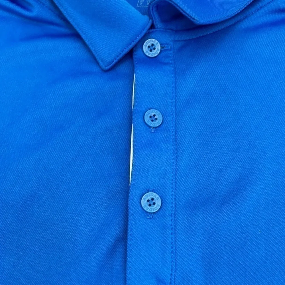 UEC Adidas blue polo golf shirt medium